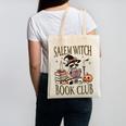 Salem Witch Book Club Raccoon Reading Canvas Tote Bag Salem Witch Book Club Raccoon Reading Canvas Tote Bag