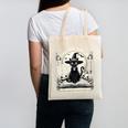 Salem Witch Book Club Vintage Halloween Cat Book Lover Canvas Tote Bag