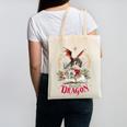 Santa's Favorite Book Dragon Christmas Magic Canvas Tote Bag