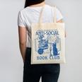 Sarcastic Anti Social Book Club Cat Skull Book Lover Canvas Tote Bag Sarcastic Anti Social Book Club Cat Skull Book Lover Canvas Tote Bag