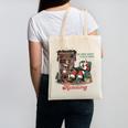 He Sees What You'Ve Been Reading Santa Christmas Bookish Canvas Tote Bag