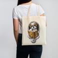 Shih Tzu Book How To Train Your Human Funny Dog Motif Canvas Tote Bag