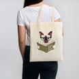 Siamese Cat Reading Book How To Train Your Human Humorous Canvas Tote Bag