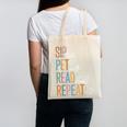 Sip Tea Pet Cats Read Books Repeat Book Cat Lover Canvas Tote Bag