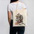 Skeleton Reading Book Halloween Bookworm Bibliophile Reader Canvas Tote Bag