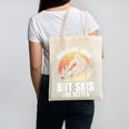 Skier BOOKS ARE GREAT BUT SKIS ARE BETTER Vintage Canvas Tote Bag