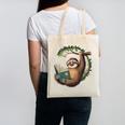 Sloth Reading a Book Lazy Sloth Bookworm Canvas Tote Bag