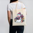 Snowman Reading Book Lovers Christmas Bookworm Librarian Canvas Tote Bag