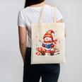 Snowman Reading Books Lovers Christmas Librarian Bookworm Canvas Tote Bag