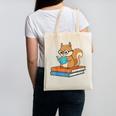 Squirrel Reading Book Glasses Bookworm Librarian Canvas Tote Bag