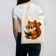 Squirrel Reading Book Lover Canvas Tote Bag