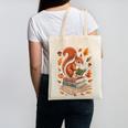 Squirrel Reading Book Lovers Fall Leaves Library Books Canvas Tote Bag Squirrel Reading Book Lovers Fall Leaves Library Books Canvas Tote Bag