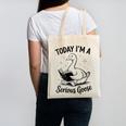 Today I'm A Serious Goose Animal Reading Book Lovers Canvas Tote Bag