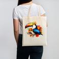 Toucan Reading Book Canvas Tote Bag