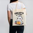 Unearth a Story Cute Dinosaur Summer Reading 2026 Dino Book Canvas Tote Bag