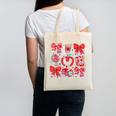 Valentine Teacher Coquette Bow Pencil Heart Book Girl Women Canvas Tote Bag Valentine Teacher Coquette Bow Pencil Heart Book Girl Women Canvas Tote Bag