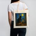 Van Gogh Starry Night Art Cat And Book Lovers Canvas Tote Bag Van Gogh Starry Night Art Cat And Book Lovers Canvas Tote Bag