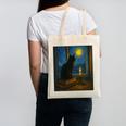 Van Gogh Starry Night Art Cat And Book Lovers Premium Tri-Blend Canvas Tote Bag