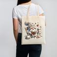 Vintage Cute Gnome Reading Book Coffee Cute Gnome Graphic Canvas Tote Bag