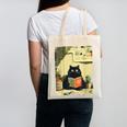 Vintage Japanese Cat Book Lovers Librarian Cat Dad Teacher Canvas Tote Bag Vintage Japanese Cat Book Lovers Librarian Cat Dad Teacher Canvas Tote Bag