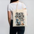 Vintage Reader Author Country Aesthetic Back Porch Book Club Canvas Tote Bag