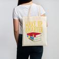 Wake Up Smarter Librarian Book Stack Premium Tri-Blend Canvas Tote Bag