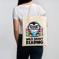 Wild About Reading Book Lover Penguin Canvas Tote Bag Wild About Reading Book Lover Penguin Canvas Tote Bag