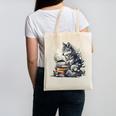 Wolf Reading Book Librarian Library Wolves Canvas Tote Bag Wolf Reading Book Librarian Library Wolves Canvas Tote Bag