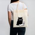 Women's First Of All I’m A Delight Cute Cat Books Coffee Humor Canvas Tote Bag
