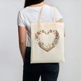 Women's Vintage Book Lover Valentine Heart Canvas Tote Bag