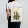 Xmas Tree Books Merry Christmas Coquette Bow Teacher Holiday Canvas Tote Bag