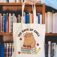 100 Days Of Chill Cute Capybara School Book Lover Canvas Tote Bag 100 Days Of Chill Cute Capybara School Book Lover Canvas Tote Bag