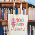 100th Day Of School Teacher Women Floral Books Canvas Tote Bag 100th Day Of School Teacher Women Floral Books Canvas Tote Bag