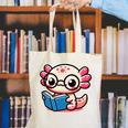 Adorable Book Lover Axolotl With Reading Glasses Cute Canvas Tote Bag