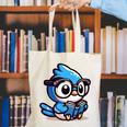 Adorable Book Lover Blue Jay With Reading Glasses Cute Canvas Tote Bag