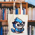 Adorable Book Lover Blue Jay With Reading Glasses Cute Raglan Baseball Tee Canvas Tote Bag