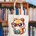 Adorable Book Lover Chipmunk With Reading Glasses Cute Premium Canvas Tote Bag