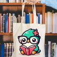 Adorable Book Lover Humming Bird With Reading Glasses Cute Canvas Tote Bag
