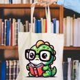 Adorable Book Lover Iguana With Reading Glasses Cute Canvas Tote Bag