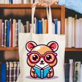 Adorable Book Lover Quokka With Reading Glasses Cute Canvas Tote Bag