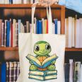 Adorable Turtle Reading Books Canvas Tote Bag