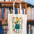 Alice In Wonderland Book Lover Lewis Carroll Rabbit Canvas Tote Bag