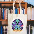 Alien Reader Reading Teacher Librarian Book Lover Canvas Tote Bag