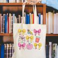 Apple Coquette Bow Books First Day Of School Back To School Canvas Tote Bag