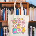 Apple Disco Pencil Books Bow Teacher Student Back To School Canvas Tote Bag