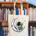 Astronaut Reading Book To Alien Moon Space Astronomy Canvas Tote Bag