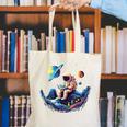 Astronaut Reading Book In Space Books Lover Bookworm Canvas Tote Bag
