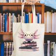 Axolotl Books Readsalotl Reading Bookworm Kawaii Axolotl Canvas Tote Bag