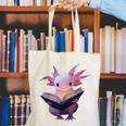 Axolotl Bookworm Reading Book Kawaii Graphic Canvas Tote Bag