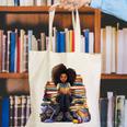 Back To School Afro Melanin Girl Reading Book Bookworm Canvas Tote Bag